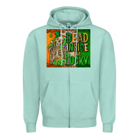 Seafoam irish flag with shamrocks  dead inside but lucky Zipper Hoodie - AdoDesignShop