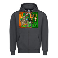 Smoke irish flag with shamrocks  dead inside but lucky Zipper Hoodie - AdoDesignShop