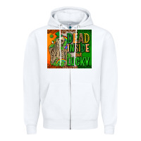Irish Flag With Shamrocks  Dead Inside But Lucky Zipper Hoodie | Teevron