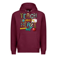 Burgundy teach your heart out Premium Hoodie - NancyCooperArtShop