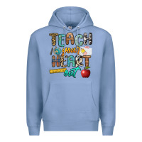 Colony Blue teach your heart out Premium Hoodie - NancyCooperArtShop