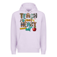 Lilac teach your heart out Premium Hoodie - NancyCooperArtShop
