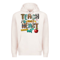 Pale Pink teach your heart out Premium Hoodie - NancyCooperArtShop