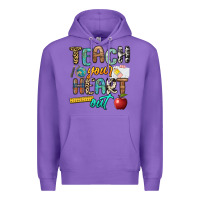 Purple teach your heart out Premium Hoodie - NancyCooperArtShop
