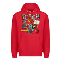 Red teach your heart out Premium Hoodie - NancyCooperArtShop
