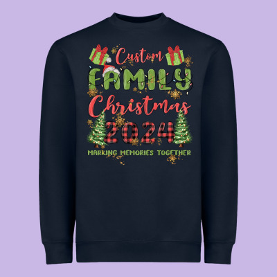 Heavyweight Sweatshirt custom family christmas 2024 marking memories toge