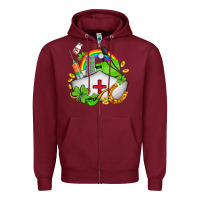 Burgundy nurse  st patricks Zipper Hoodie - AdoDesignShop