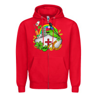 Red nurse  st patricks Zipper Hoodie - AdoDesignShop