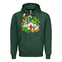 Sports Green nurse  st patricks Zipper Hoodie - AdoDesignShop