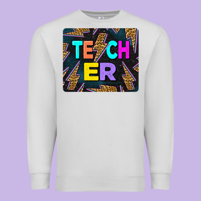 Teacher Flash Premium Sweatshirt Designed By Lillyallendesigns