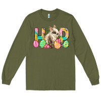 Army Green Hop Rabbit Easter Long Sleeve Tee - Neo Western