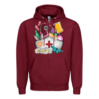 Burgundy nurse  easter Zipper Hoodie - AdoDesignShop