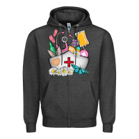 Charcoal Heather nurse  easter Zipper Hoodie - AdoDesignShop
