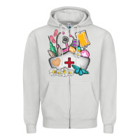 Dove Grey nurse  easter Zipper Hoodie - AdoDesignShop