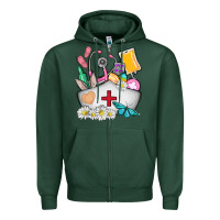 Sports Green nurse  easter Zipper Hoodie - AdoDesignShop