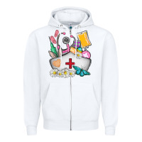 White nurse  easter Zipper Hoodie - AdoDesignShop