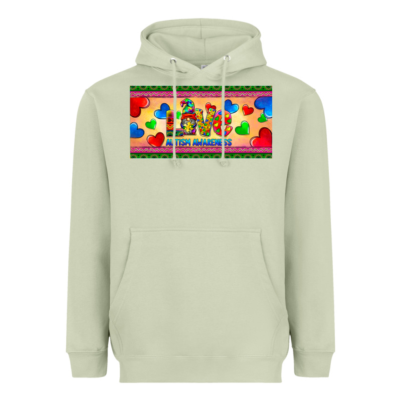 Love Autism Awareness License Plate Template Heavyweight Hoodie by BarkalooDesign | Teevron