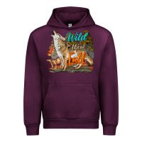 Mauve Wine Wild About Fall Coyote Urban Hoodie - LillyAllenDesigns