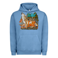 Pigment Pebble Blue Wild About Fall Coyote Urban Hoodie - LillyAllenDesigns