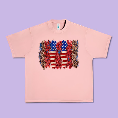 4th Of July Brushstroke Urban Heavy Tee Designed By Zillion Design Studio