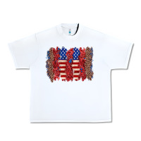 White 4th of july brushstroke Urban Heavy Tee - Zillion Design Studio