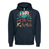 Navy sassy just like my mama Zipper Hoodie - JahusDesignShop