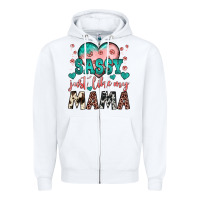 White sassy just like my mama Zipper Hoodie - JahusDesignShop