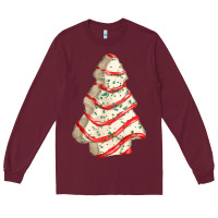 Burgundy white christmas cake Long Sleeve Tee - FaDigitalArtStudio