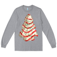 Heather Grey white christmas cake Long Sleeve Tee - FaDigitalArtStudio