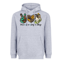 Heather Grey Peace Love Dorper Sheep Heavyweight Hoodie - LillyAllenDesigns
