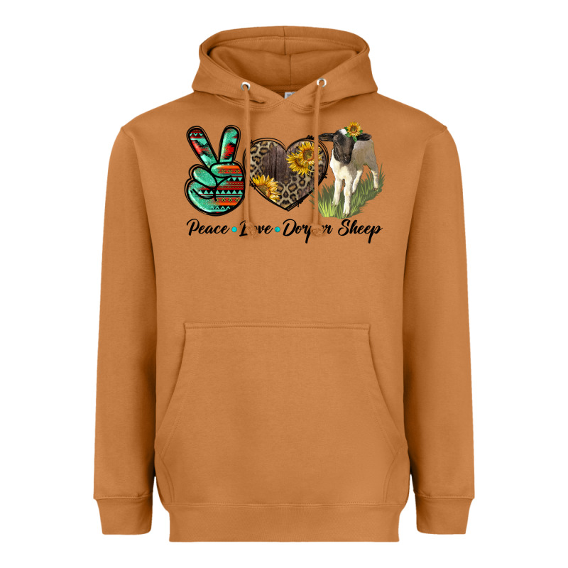 Peace Love Dorper Sheep Heavyweight Hoodie by LillyAllenDesigns | Teevron