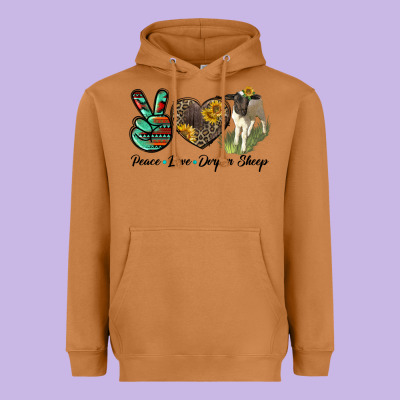 Peace Love Dorper Sheep Heavyweight Hoodie Designed By Lillyallendesigns