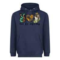 Navy Peace Love Dorper Sheep Heavyweight Hoodie - LillyAllenDesigns