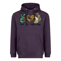 Plum Peace Love Dorper Sheep Heavyweight Hoodie - LillyAllenDesigns