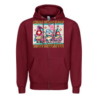 Burgundy nurse gnomes Zipper Hoodie - AdoDesignShop