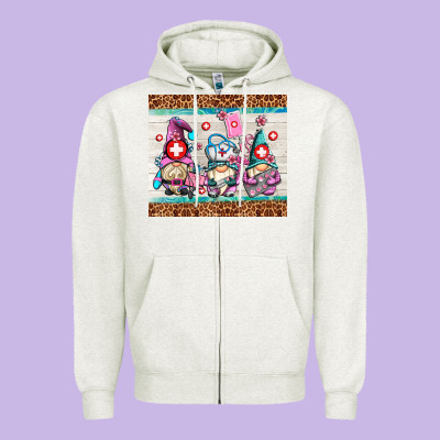 Nurse Gnomes Zipper Hoodie Designed By Adodesignshop