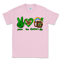 Bubblegum Pink Peace love luck St. Patrick's Day Classic Tee - Neo Western
