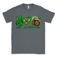 Charcoal Heather Peace love luck St. Patrick's Day Classic Tee - Neo Western