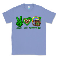 Colony Blue Peace love luck St. Patrick's Day Classic Tee - Neo Western