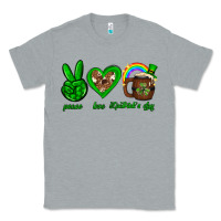 Heather Grey Peace love luck St. Patrick's Day Classic Tee - Neo Western