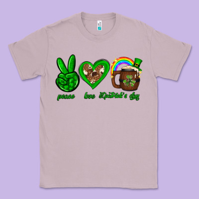 Peace Love Luck St. Patrick's Day Classic Tee Designed By Neo Western