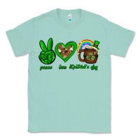 Seafoam Peace love luck St. Patrick's Day Classic Tee - Neo Western