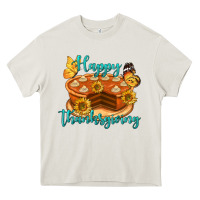 Cream Happy Thanksgiving Pumpkin Pie Heavy Core Tee - LillyAllenDesigns