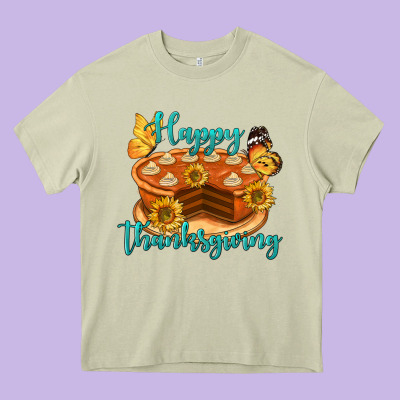 Happy Thanksgiving Pumpkin Pie Heavy Core Tee Designed By Lillyallendesigns