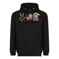 Black Peace Love American White Sea Eagle Heavyweight Hoodie - LillyAllenDesigns