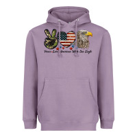 Lavender Peace Love American White Sea Eagle Heavyweight Hoodie - LillyAllenDesigns