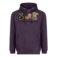 Plum Peace Love American White Sea Eagle Heavyweight Hoodie - LillyAllenDesigns