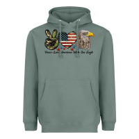 Sage Peace Love American White Sea Eagle Heavyweight Hoodie - LillyAllenDesigns