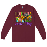 Burgundy I dig Easter Day Long Sleeve Tee - Neo Western
