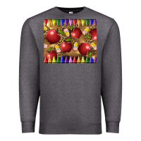 Charcoal Heather Teacher Crayons And Apples Premium Sweatshirt - LillyAllenDesigns